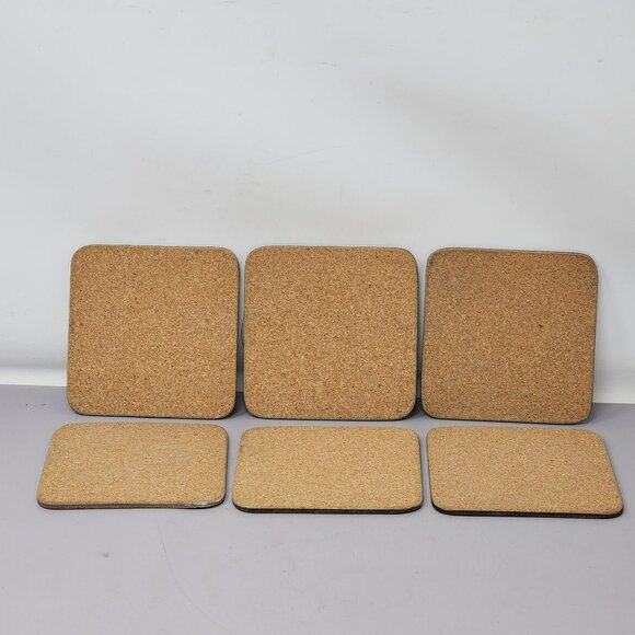 Vintage Floral Cork-Backed Square Coasters Set‎ Of 6 - Picture 6 of 7